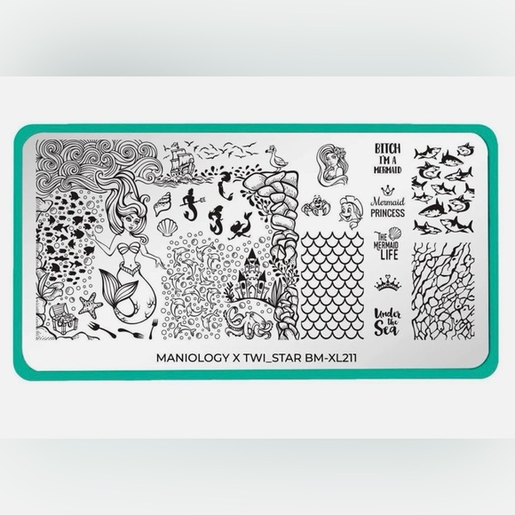 Maniology nail stamping plate Maniology X TWI_STAR BM-XL211 Mermaid plate - Picture 2 of 3